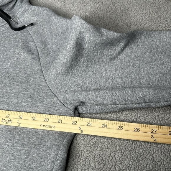 Jordan Hoodie Mens Large Gray Fleece Lined Pullover Jumpman Logo Basketball Nike - Picture 8 of 10